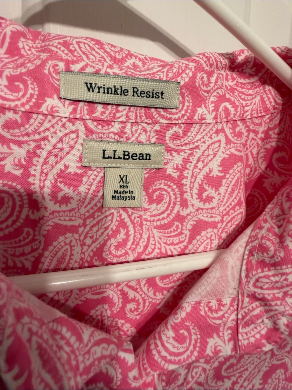 L.L. Bean Women’s Pink Paisley Button-Down Shirt - Picture 3 of 3